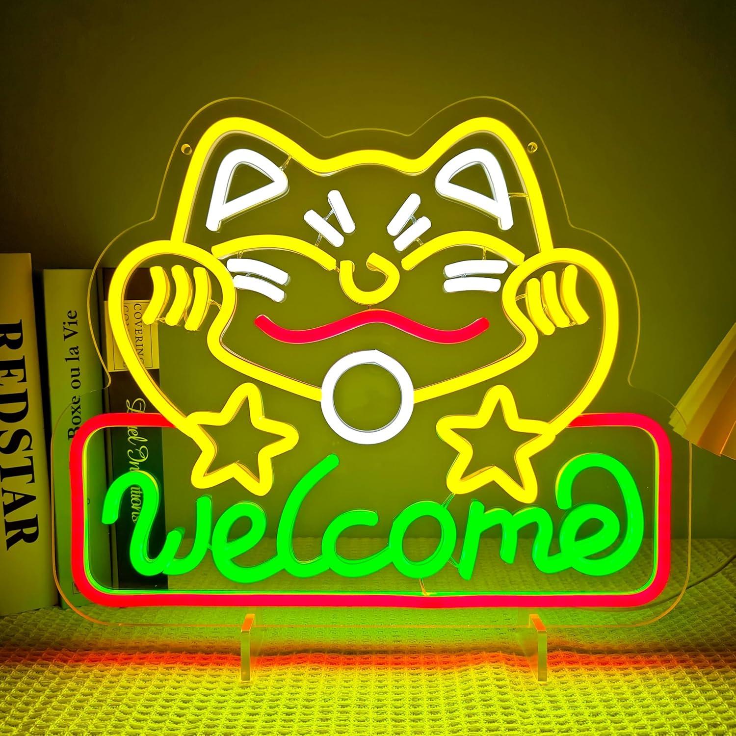 Neon Sign Party - Неоновая вывеска «Счастливый кот» с USB-подсветкой